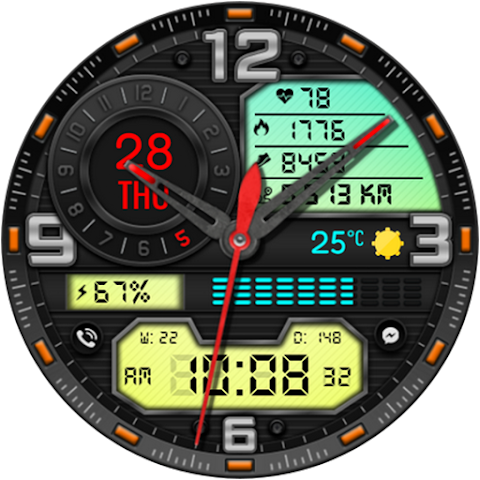Cyber Hybrid Watch Face screenshot