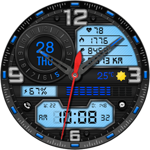 Cyber Hybrid Watch Face screenshot