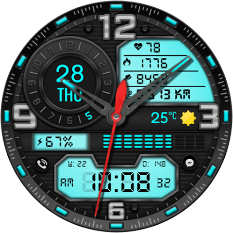 Cyber Hybrid Watch Face screenshot