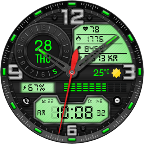 Cyber Hybrid Watch Face screenshot
