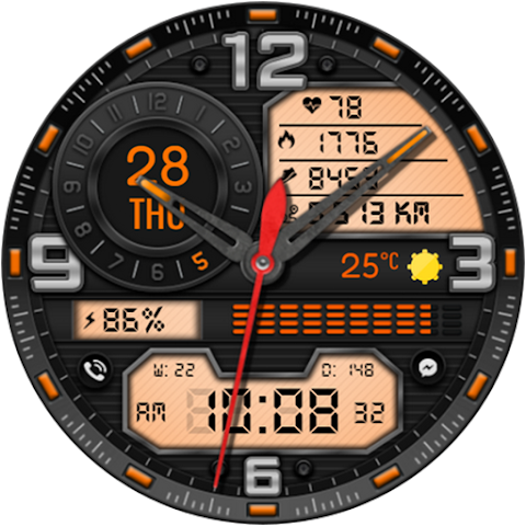 Cyber Hybrid Watch Face screenshot