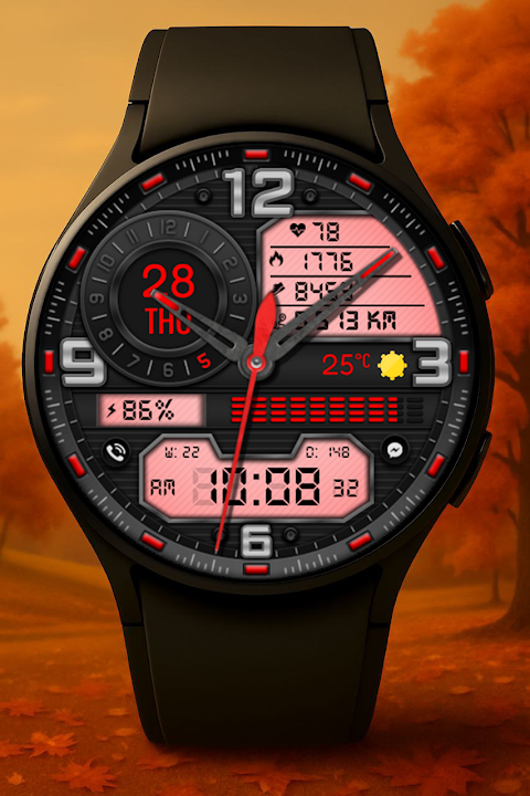 Cyber Hybrid Watch Face screenshot