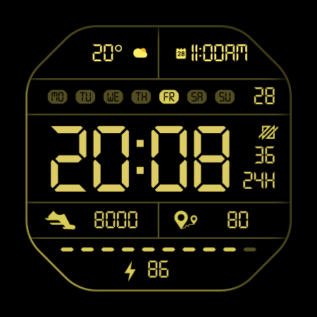 DADAM41: Retro LCD Watch Face screenshot