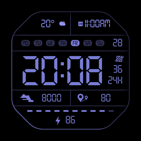 DADAM41: Retro LCD Watch Face screenshot