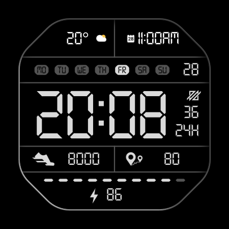 DADAM41: Retro LCD Watch Face screenshot