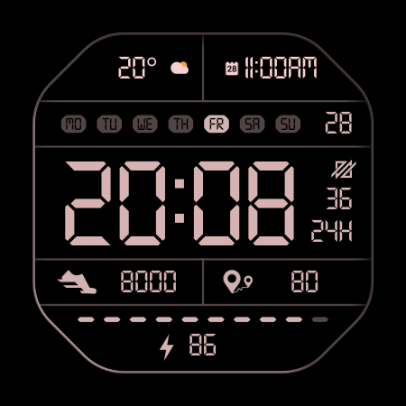 DADAM41: Retro LCD Watch Face screenshot