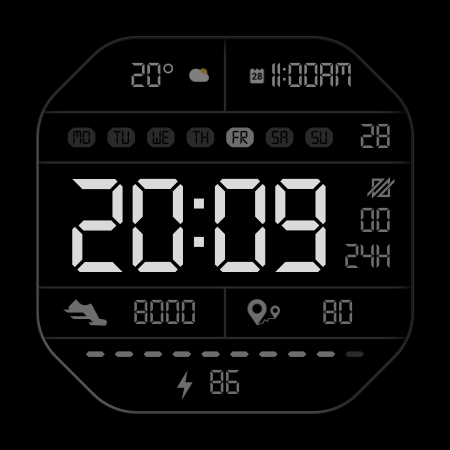 DADAM41: Retro LCD Watch Face screenshot