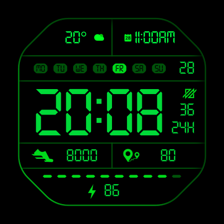 DADAM41: Retro LCD Watch Face screenshot
