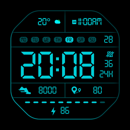 DADAM41: Retro LCD Watch Face screenshot