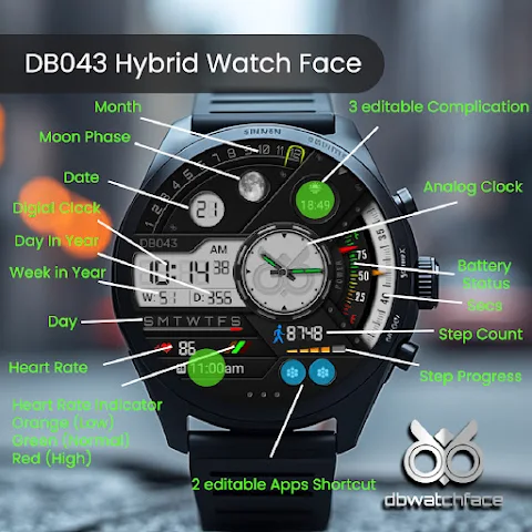 DB043 Hybrid Watch Face screenshot
