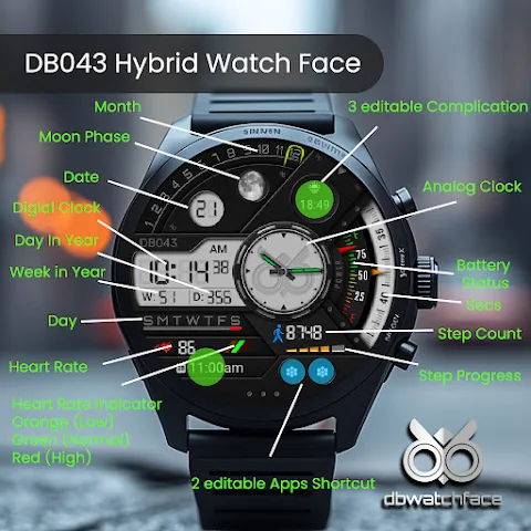 DB043 Hybrid Watch Face screenshot