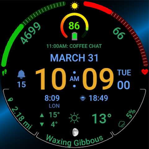 Metric Pro: Watch Face Wear OS screenshot