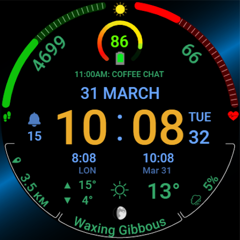 Metric Pro: Watch Face Wear OS screenshot