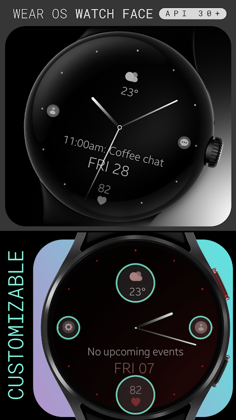 Minimal Black v27 watch face screenshot