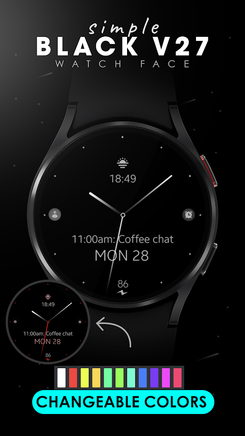 Minimal Black v27 watch face screenshot