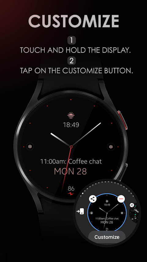 Minimal Black v27 watch face screenshot