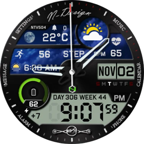 Ntv504 – N Design watch face screenshot