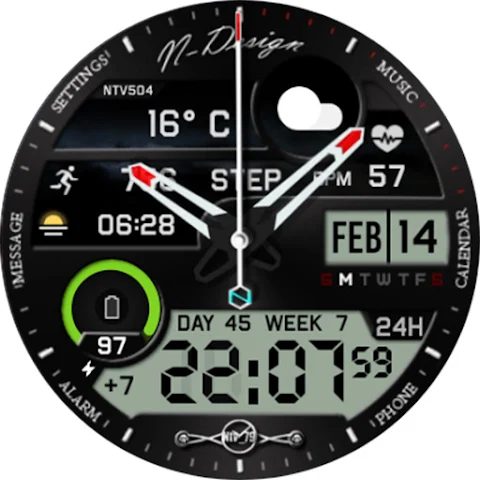 Ntv504 – N Design watch face screenshot