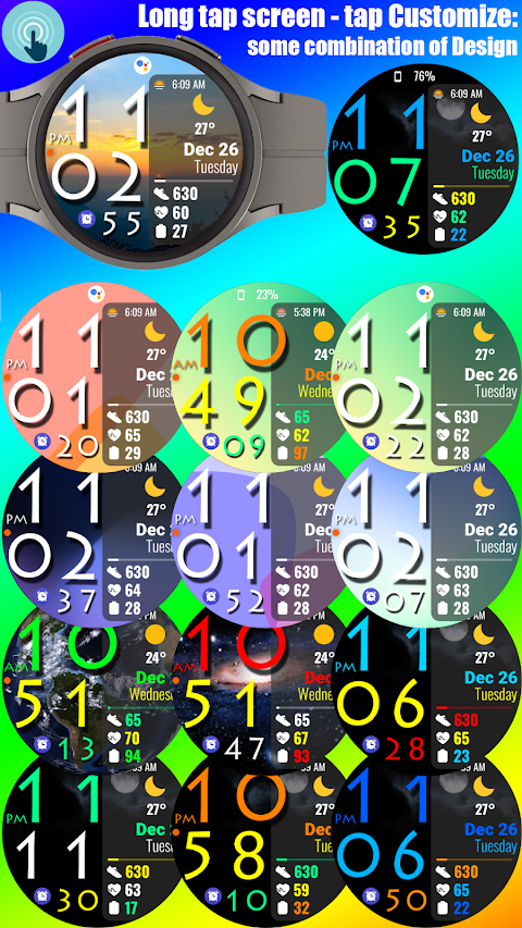 Digital Color WearOS NTV572 screenshot