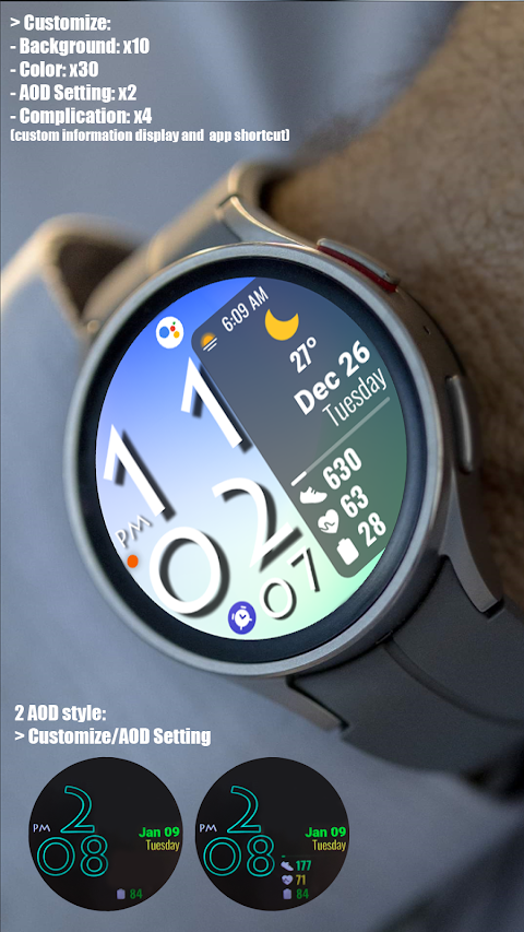 Digital Color WearOS NTV572 screenshot