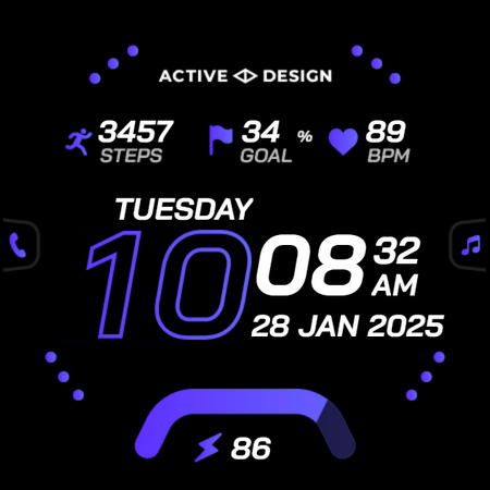 Rush: Digital Watch Face screenshot