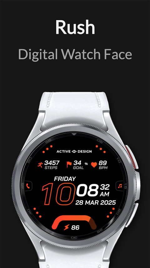Rush: Digital Watch Face screenshot