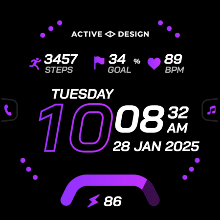 Rush: Digital Watch Face screenshot