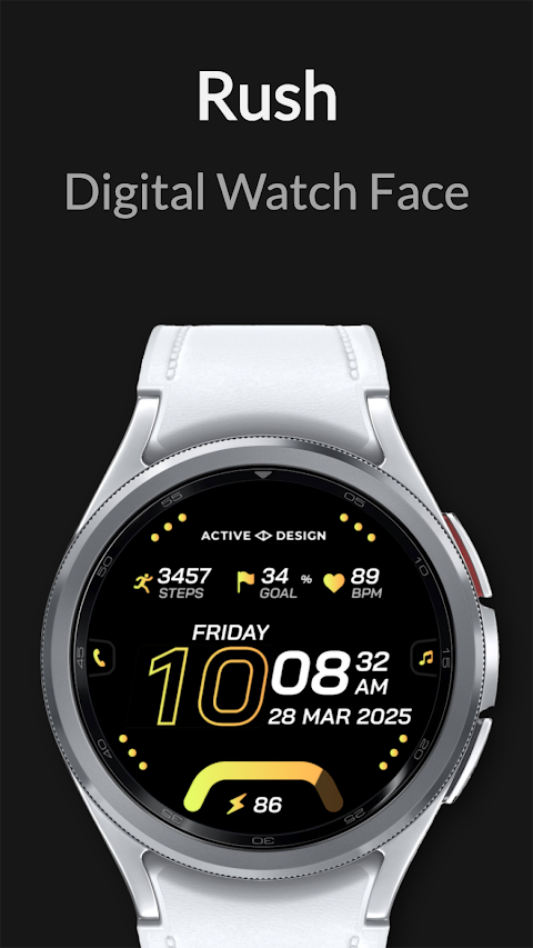 Rush: Digital Watch Face screenshot