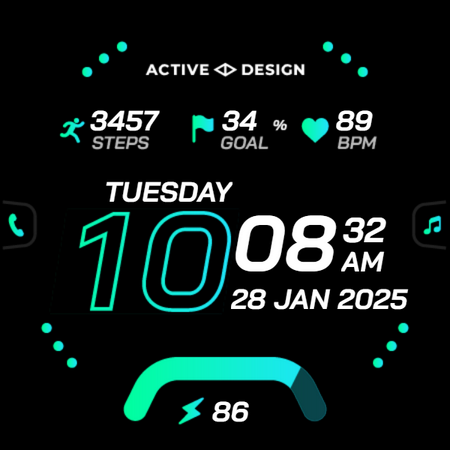 Rush: Digital Watch Face screenshot