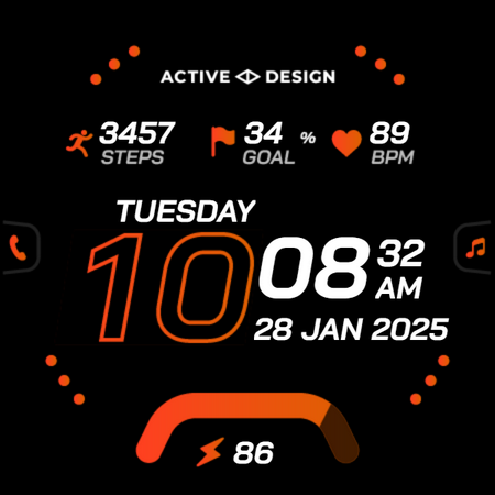 Rush: Digital Watch Face screenshot