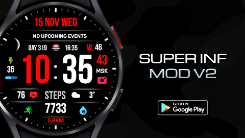 Super INF MOD V2 Watch Face screenshot