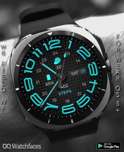 W6 Field Dark WF Wear OS 5+ screenshot