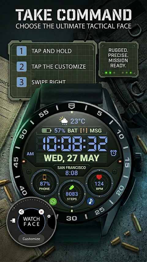 WFP 354 Tactical Watch face screenshot