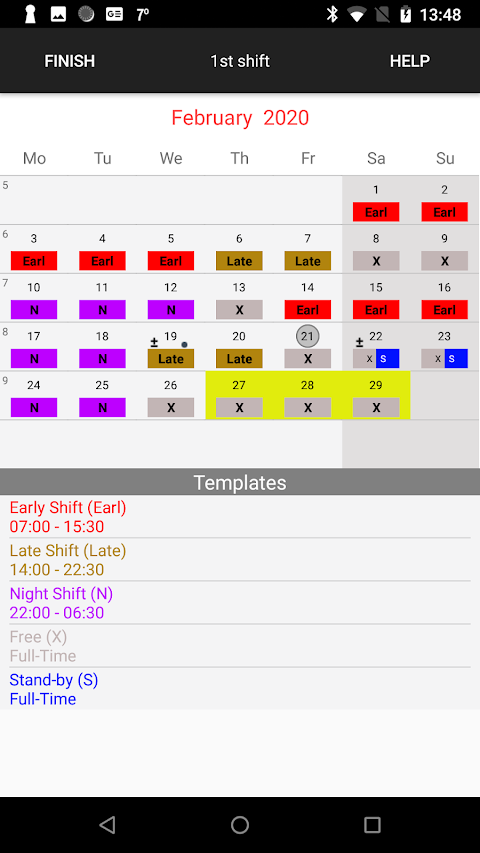 Roster-Calendar Pro screenshot