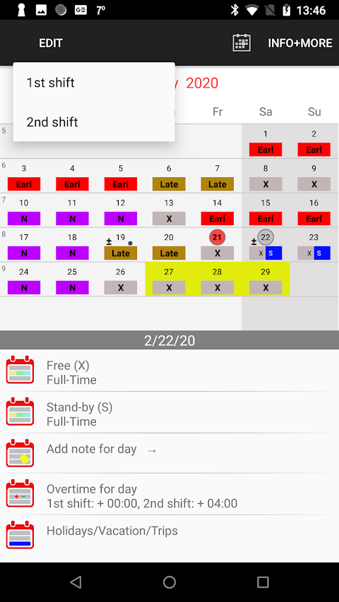 Roster-Calendar Pro screenshot