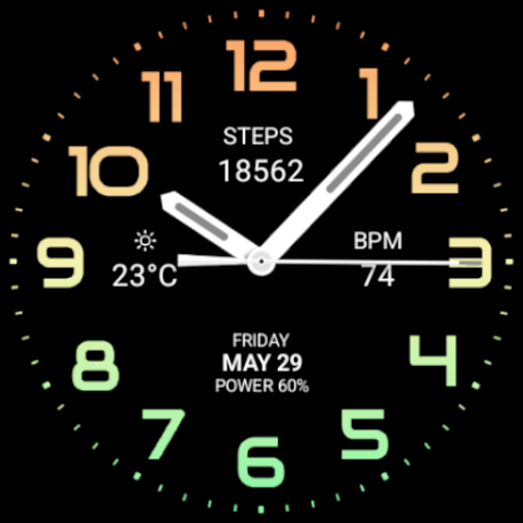 Orange Tosca Analog Watch Face screenshot