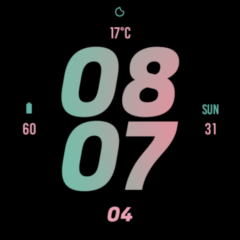 Pastel Bold Watch Face screenshot