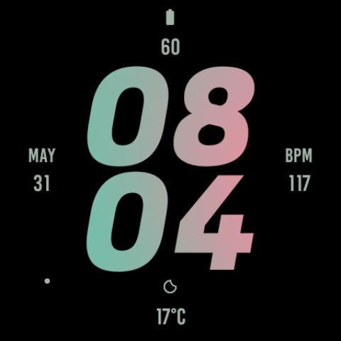 Pastel Bold Watch Face screenshot