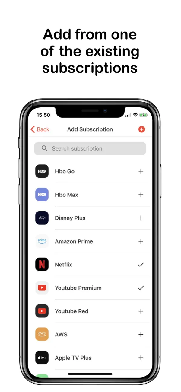 Subscriptions Manager screenshot