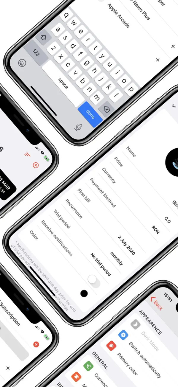 Subscriptions Manager screenshot