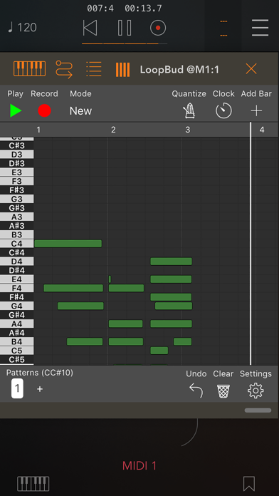 LoopBud – AUv3 MIDI Recorder screenshot
