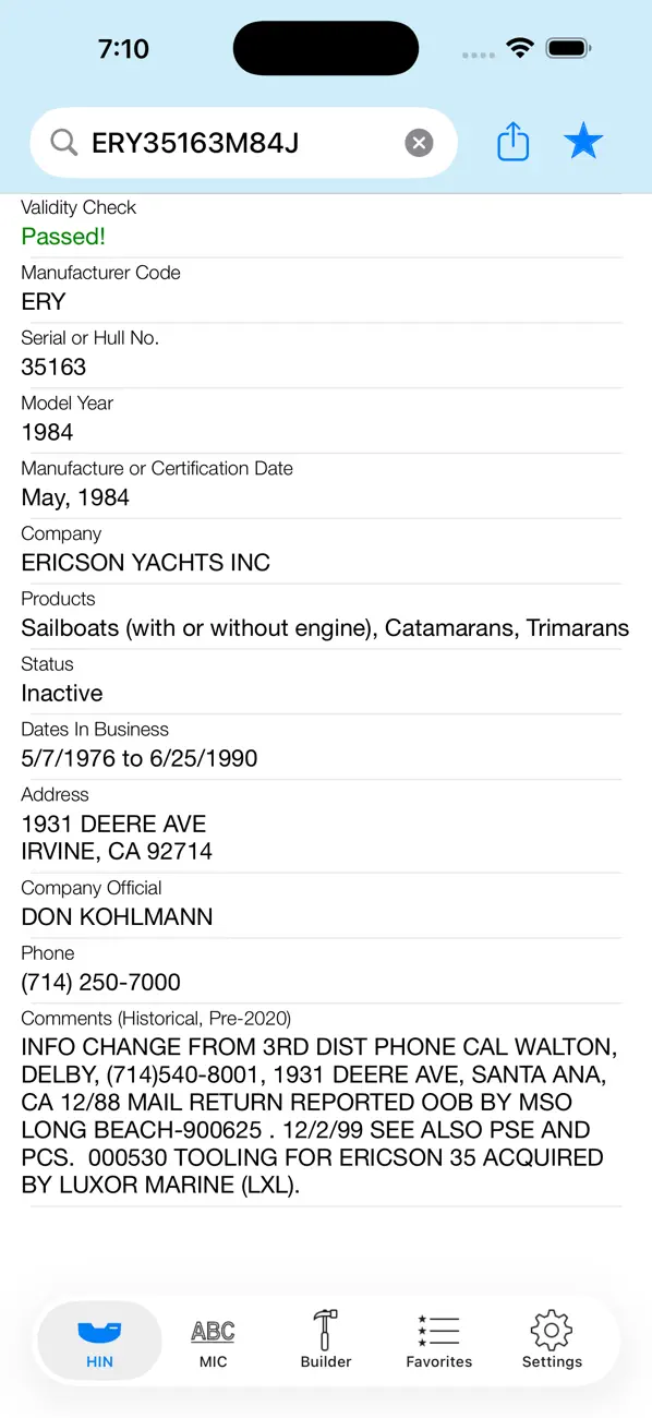 HIN Search – Boat HIN Decoder screenshot
