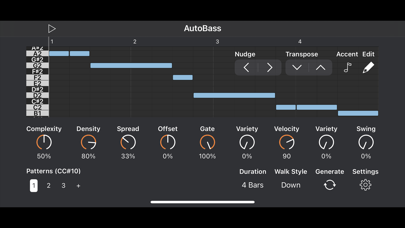 Auto Bass AUv3 MIDI Generator screenshot