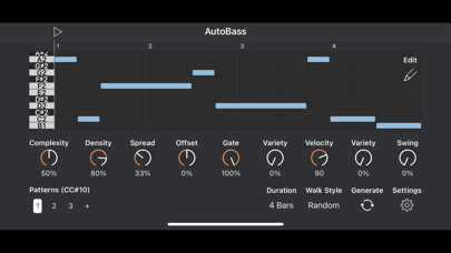 Auto Bass AUv3 MIDI Generator screenshot