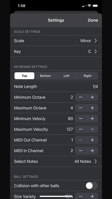 BounceBud Physics Based MIDI screenshot