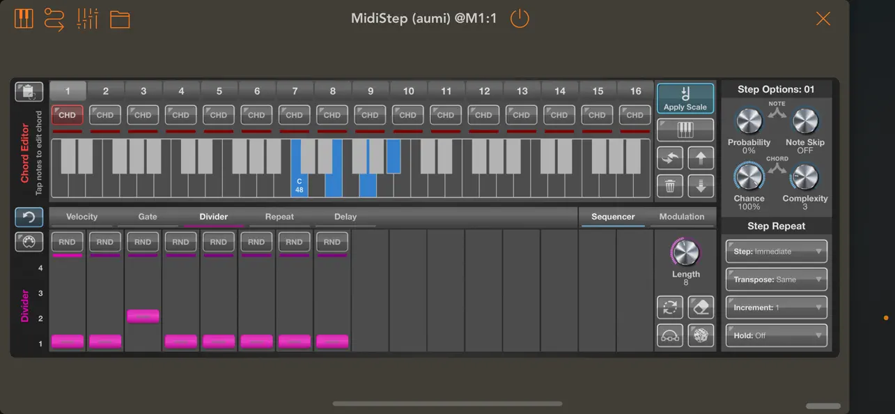 MidiStep screenshot