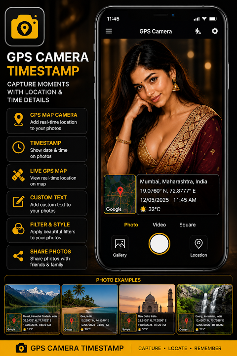 Gps Camera app with Timestamp screenshot