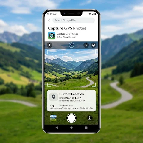 Gps Camera app with Timestamp screenshot