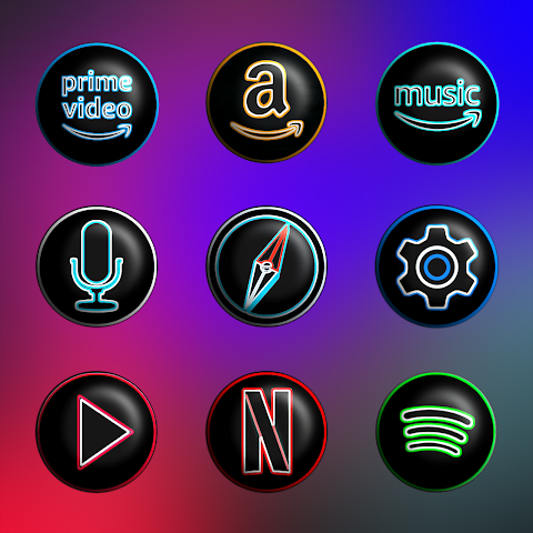 Pixly Dark 3D – Icon Pack screenshot