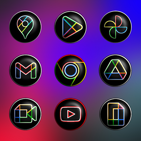 Pixly Dark 3D – Icon Pack screenshot